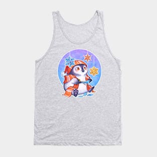 Penguin with Snowflakes Tank Top